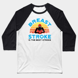 Retro Womens Breast Stroke Swimmer Baseball T-Shirt